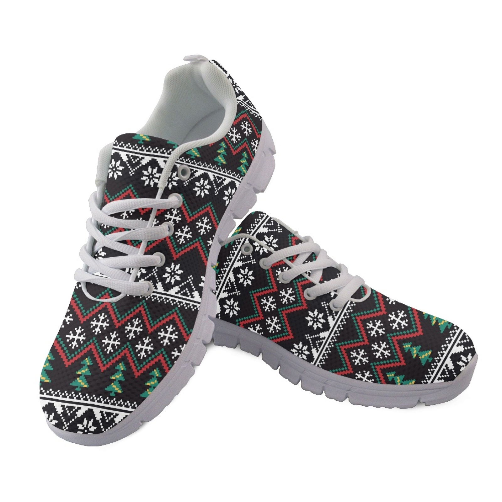 Outdoor Sport Festival - Coloranimal Weihnachts-Sport-Laufschuhe mit festlichem Fair-Isle-Muster, atmungsaktive