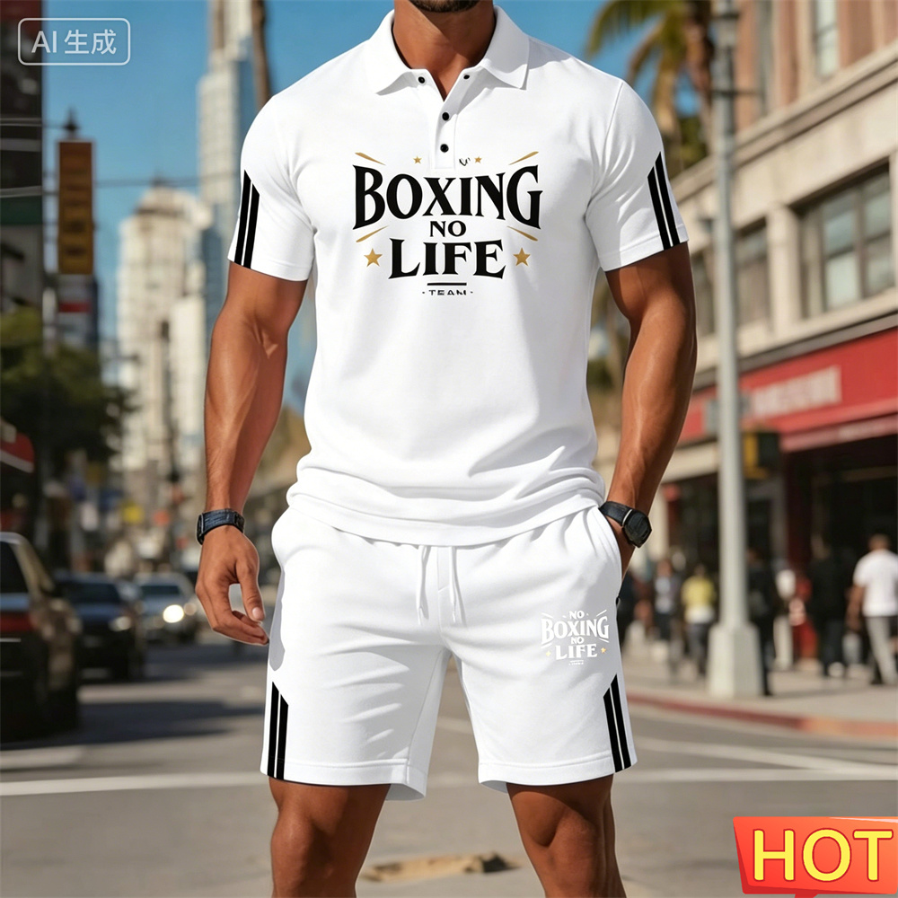 Outdoor Sports Leisure - Sommer Herren Sport Zweiteiler Kurzarm-Polo Outdoor